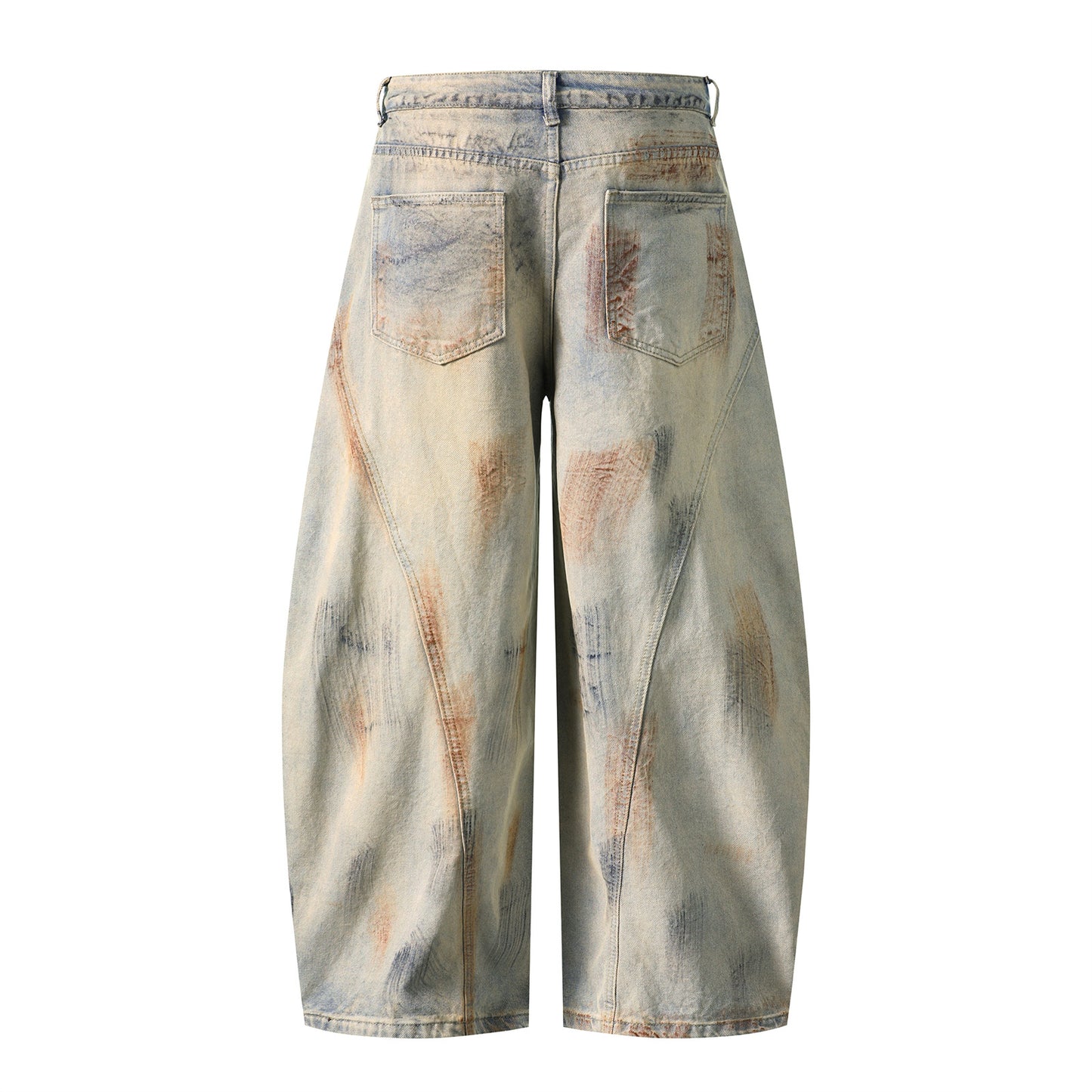Washed Distressed Denim Long Pants - Premium Japanese Craftsmanship