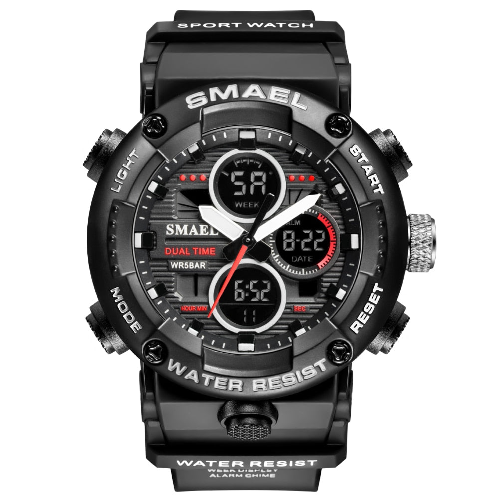 Men's Waterproof LED Digital Sports Watch with Stopwatch and Large Dial - Model 8038
