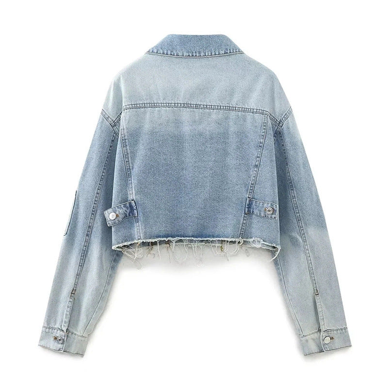 Women's Vintage Denim Crop Jacket