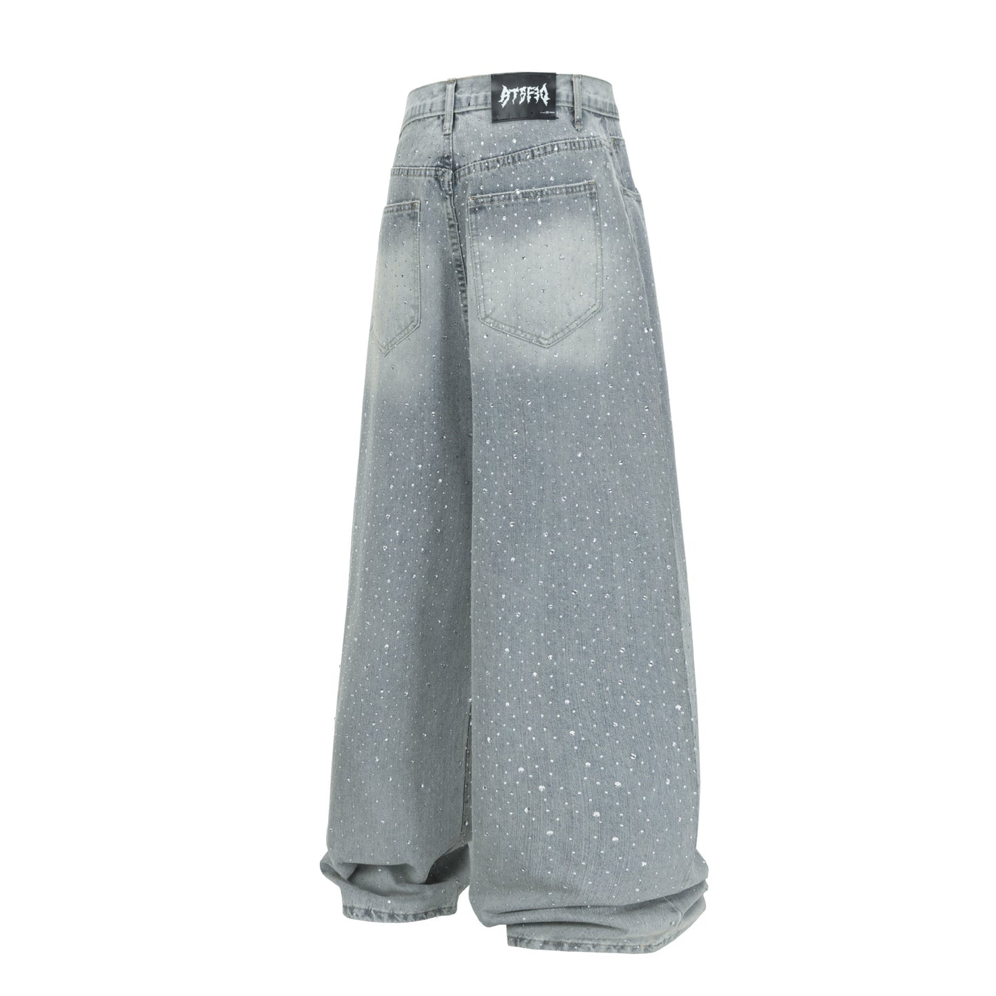 Heavy Industry Hot Stamping Wide Leg Jeans