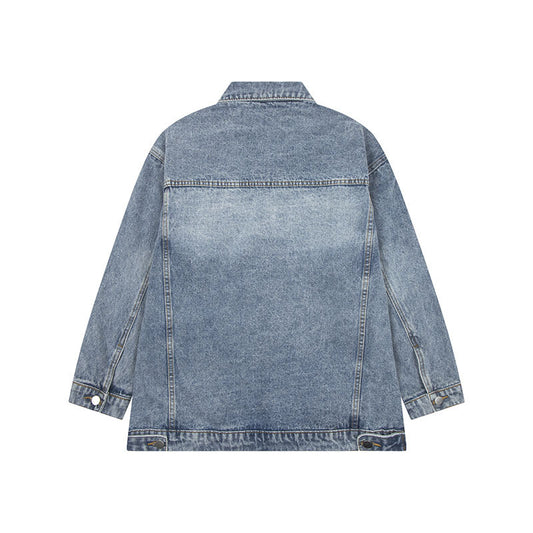 Washed Three Bar Denim Jacket