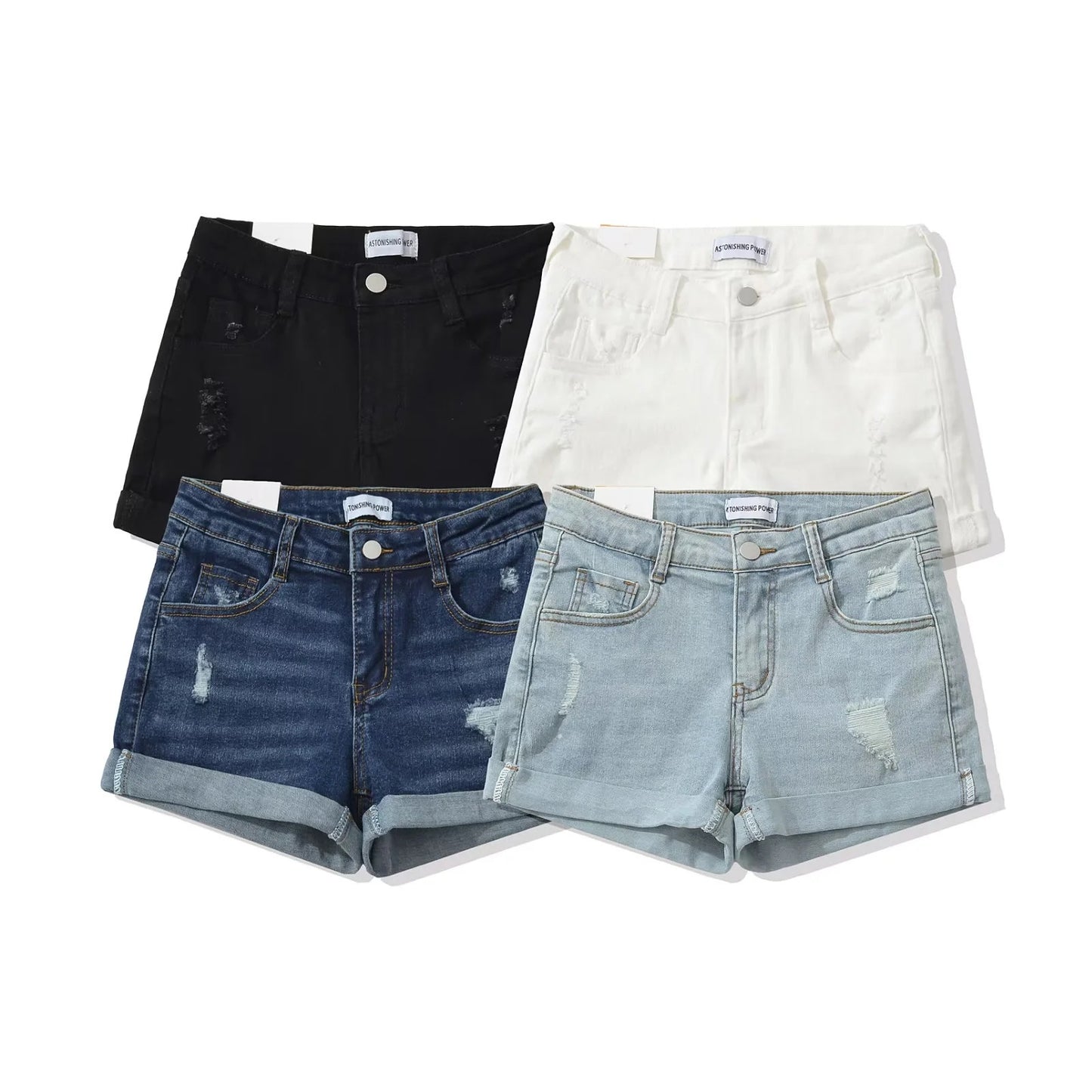 Slim Fit Elastic Worn-Out Hip Hugging Pants