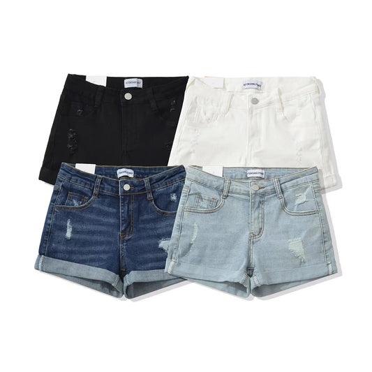 Slim Fit Elastic Worn-Out Hip Hugging Pants