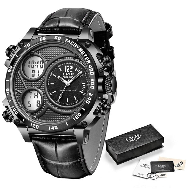 Men's Business Electronic Watch w/Dual Display  - Waterproof