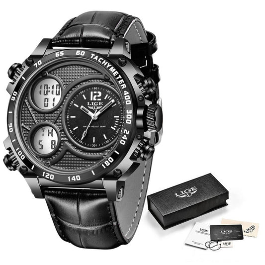 Men's Business Electronic Watch w/Dual Display  - Waterproof