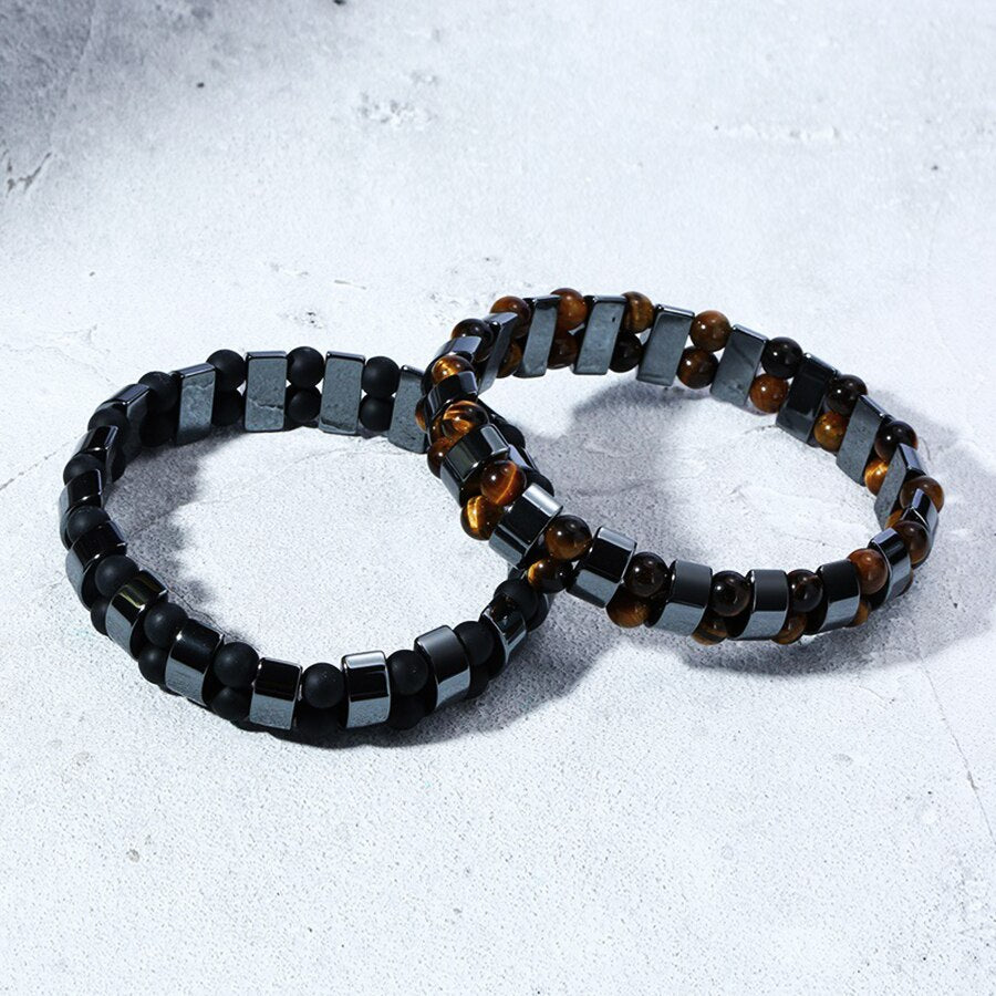 Double Hematite Tiger's Eye Bracelet