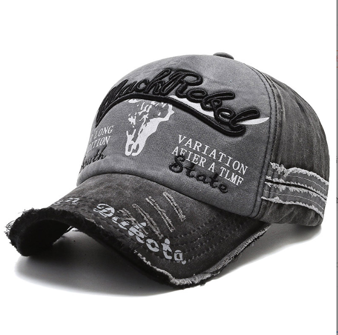 Vintage Embroidered Letters Washed Baseball Cap Sun Visor Hat