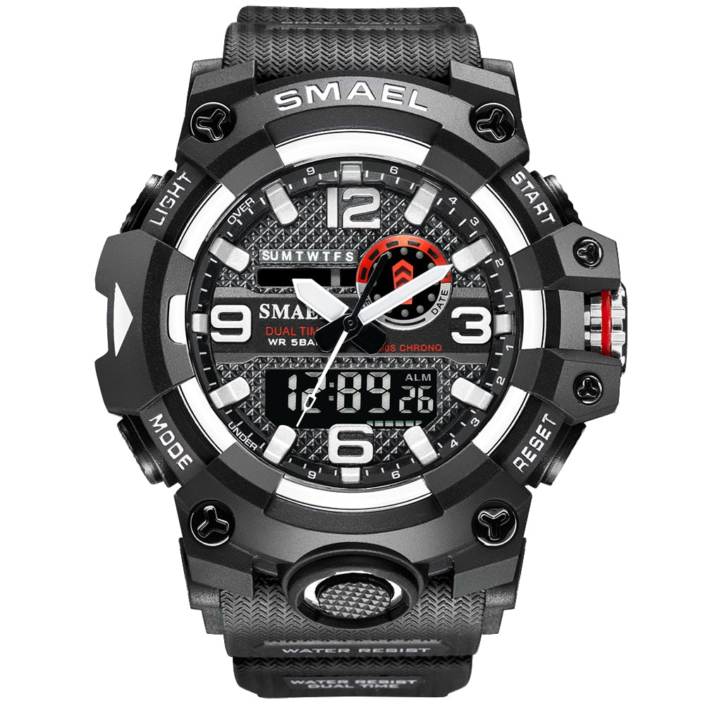 Men's Sport Watches - Dual Display - 50m Waterproof Military Watch