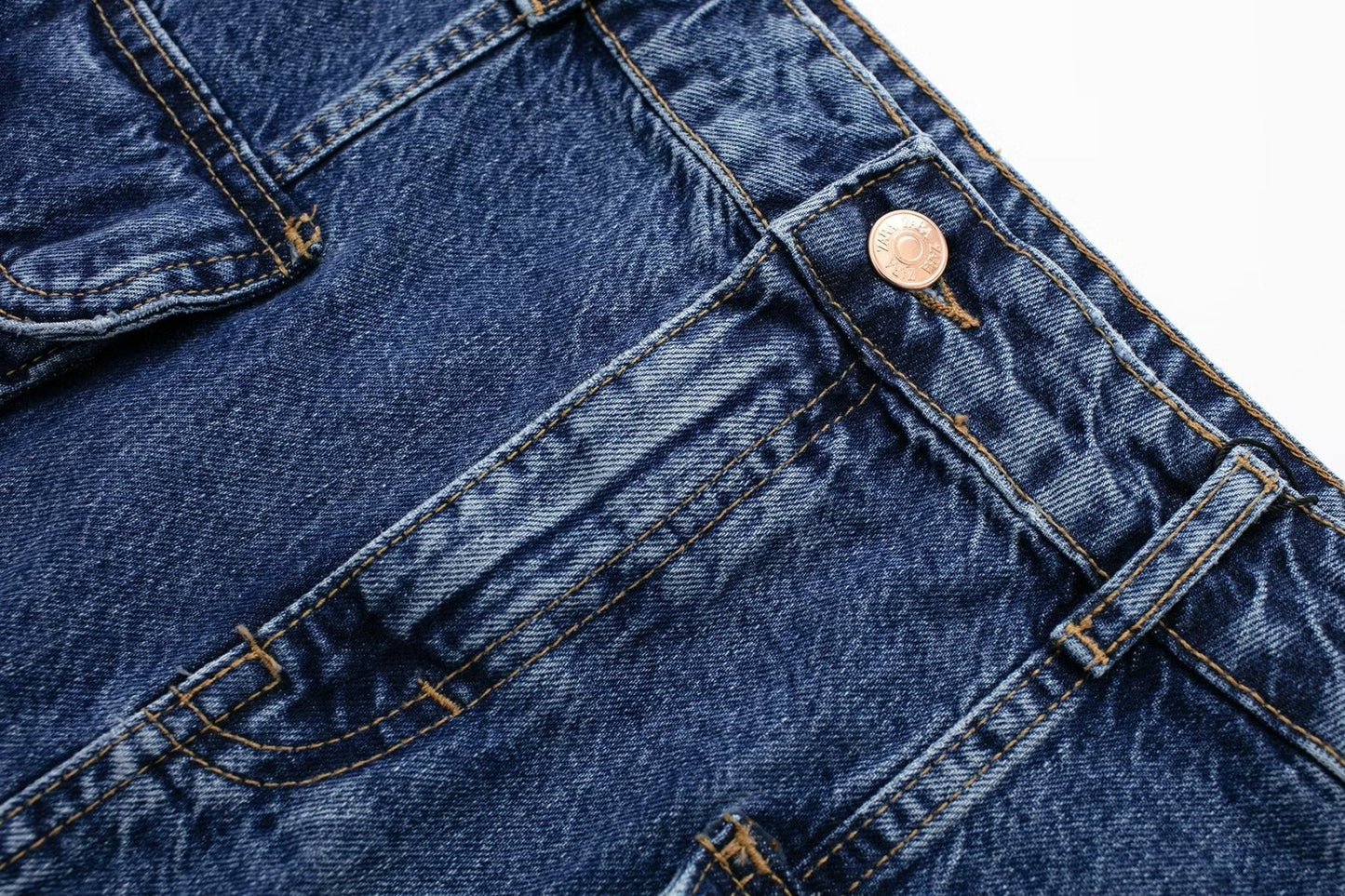 Personalized Mini High Waist Denim Skirt with Pockets