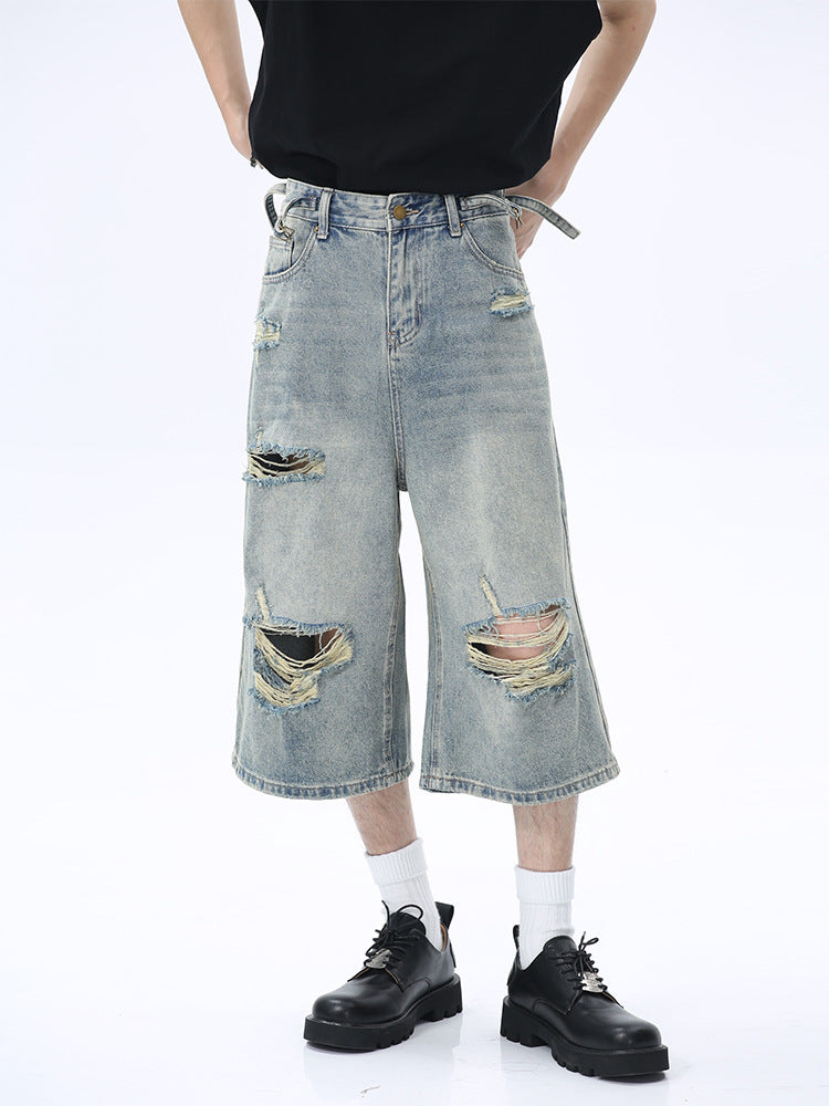 Premium Japanese Ripped Straight Leg Denim Pants