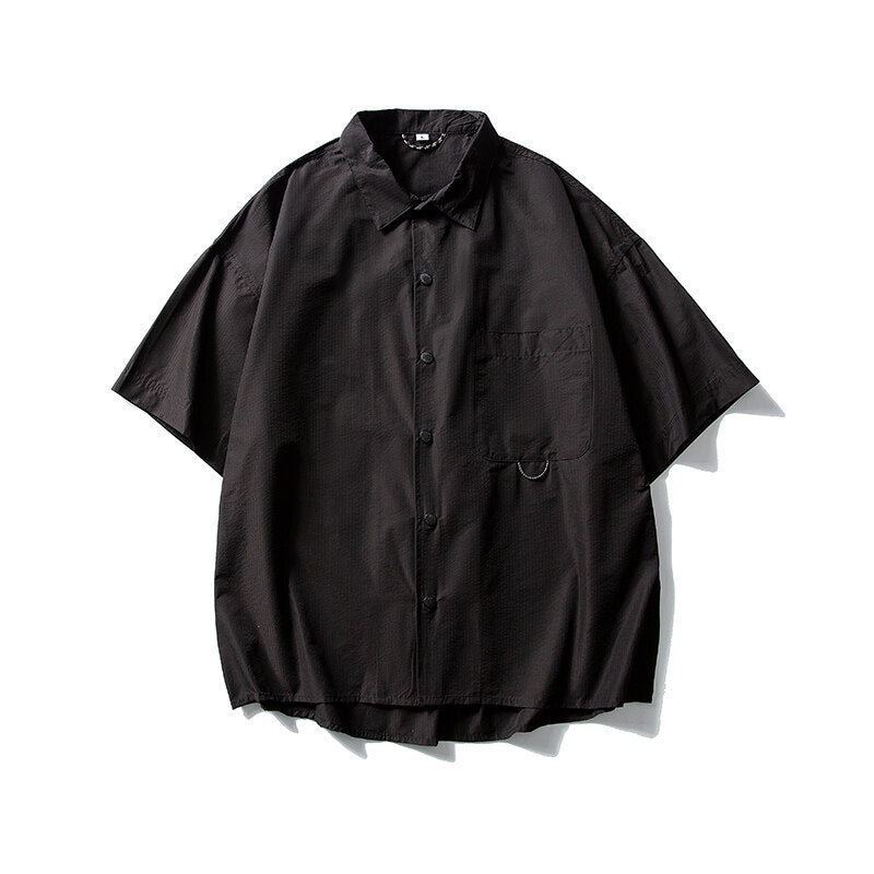 Solid Color Minimalist Short Sleeved Shirt