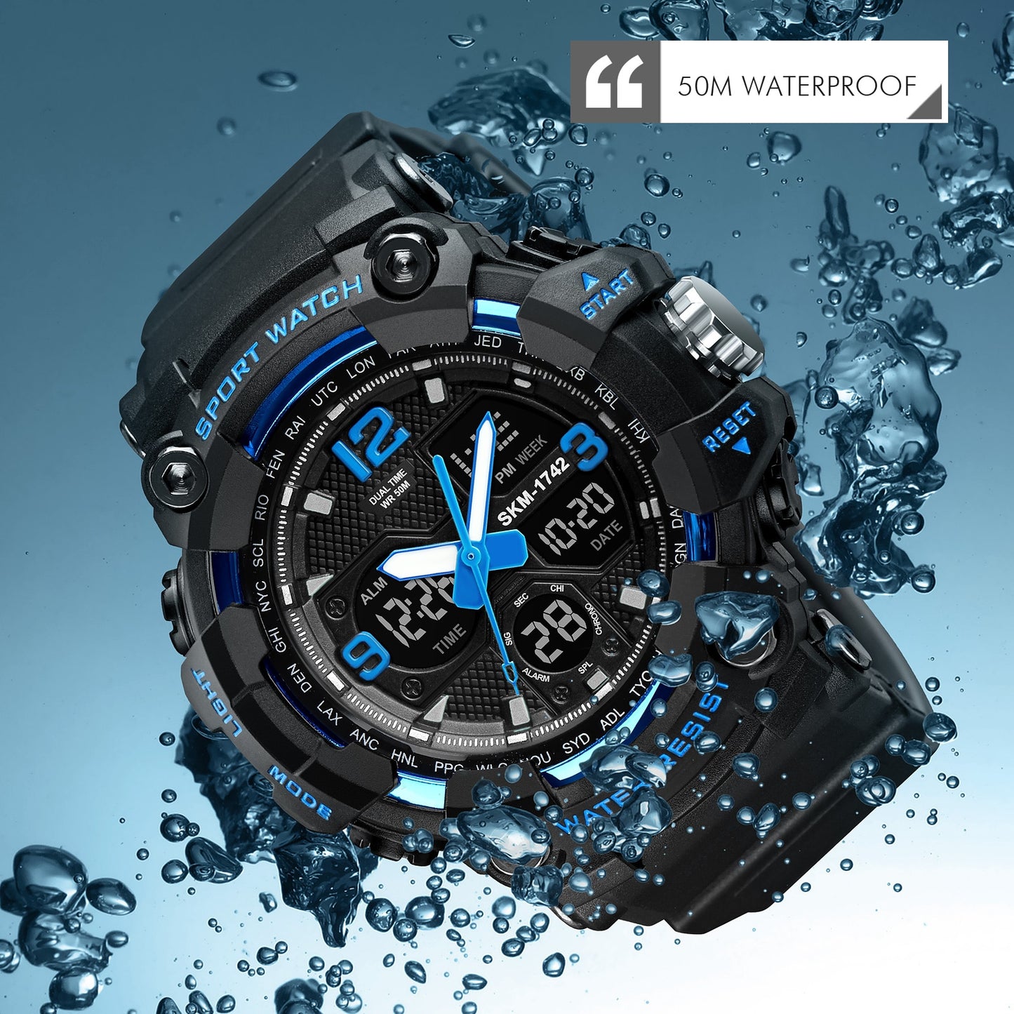 Shockproof Men's Watches - Waterproof Digital Sport Wristwatch