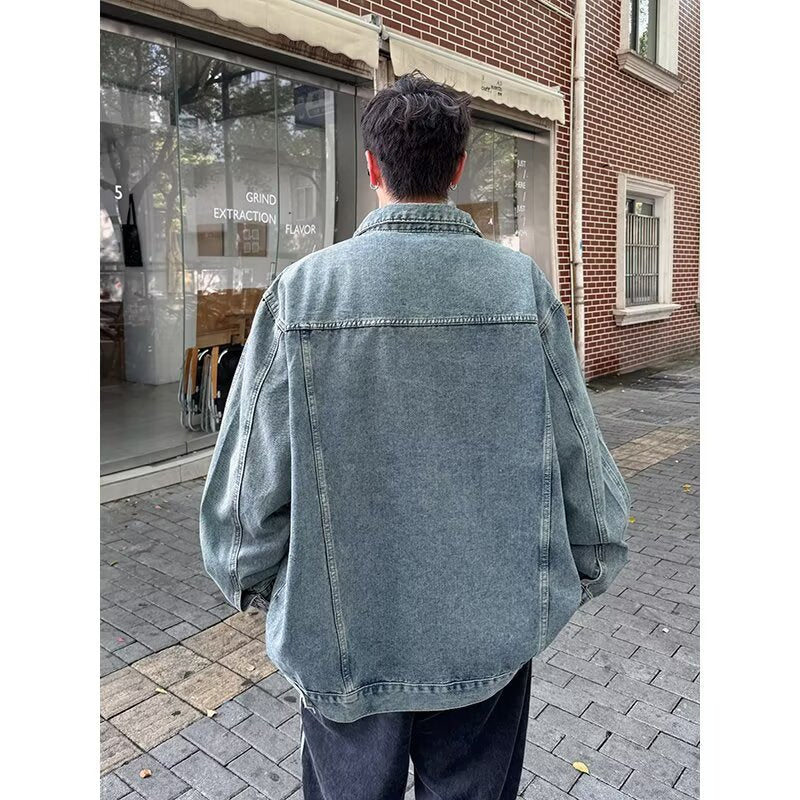 Vintage Style Patchwork Washed Denim Jacket