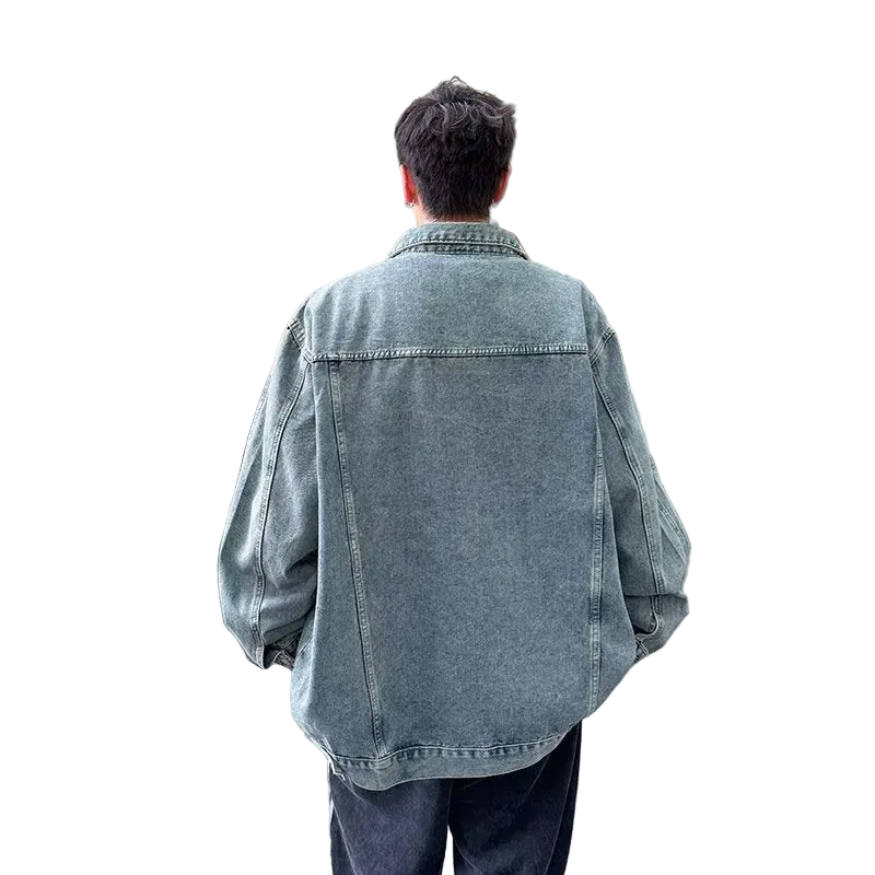 Vintage Style Patchwork Washed Denim Jacket