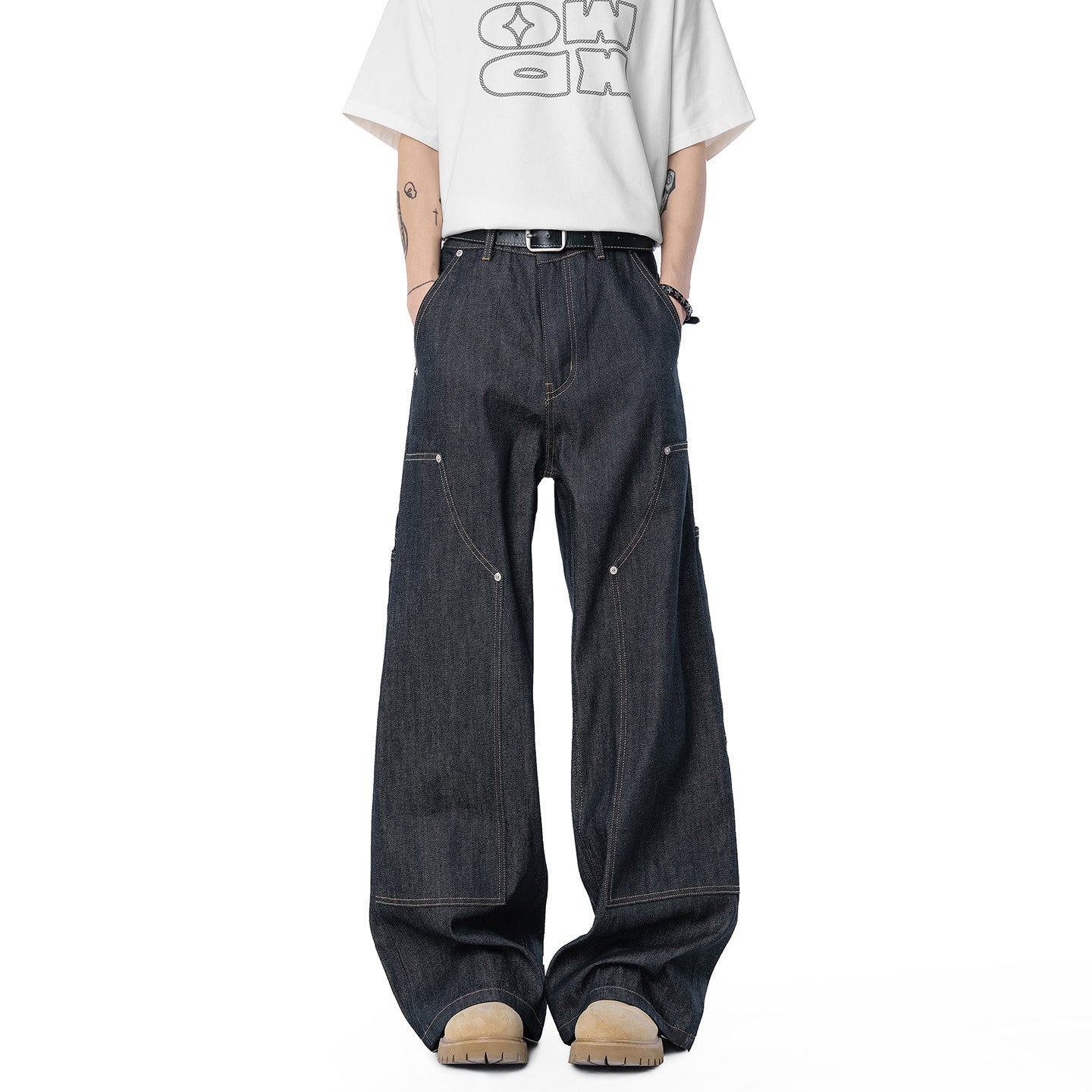Men's Color Denim Trousers Summer Loose Casual Long Pants