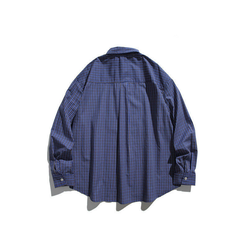 Outdoor Casual Loose Checkered Long Sleeved Shirt for Men