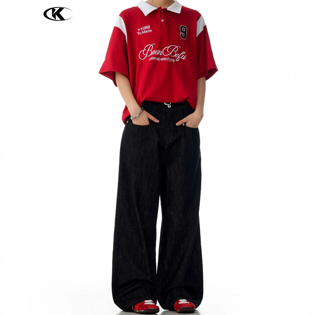 Faded Unisex Straight A-Line Slim Fit Denim Jeans