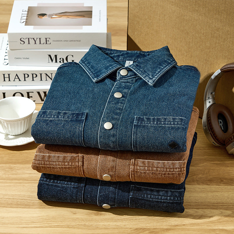 Men's Thick Pure Cotton Denim Coat