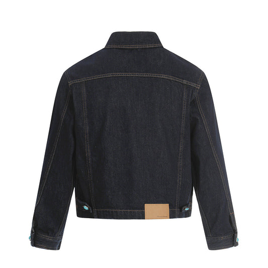 Men's Deconstructed Patchwork Jacket w/Turquoise Buttons