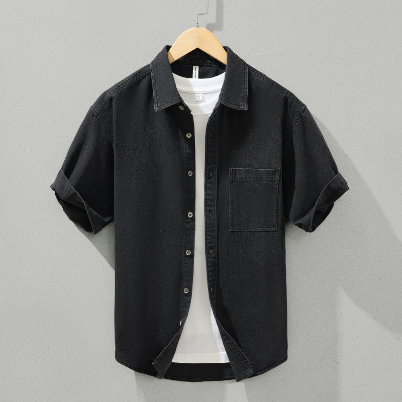 Men's Denim Short Sleeve Shirt