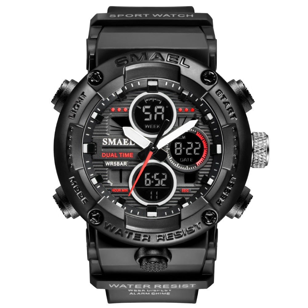 Men's Waterproof LED Digital Sports Watch with Stopwatch and Large Dial - Model 8038