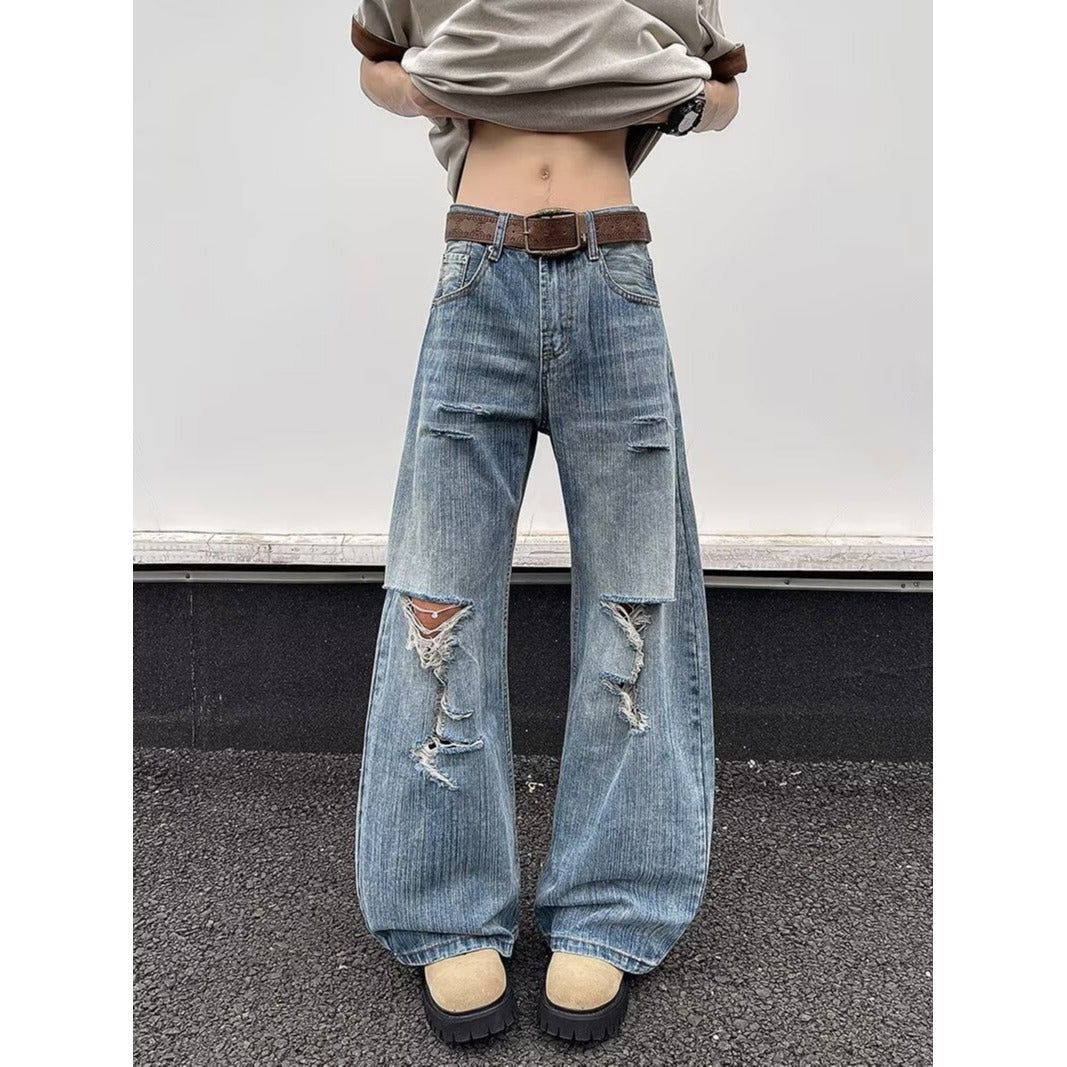 Micro Opening Washed Denim Jeans - Premium Japanese Craftsmanship