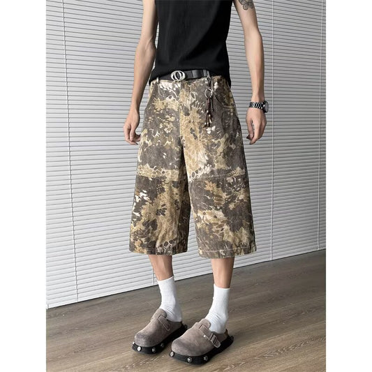 Casual Camouflage Denim Shorts for Men and Women