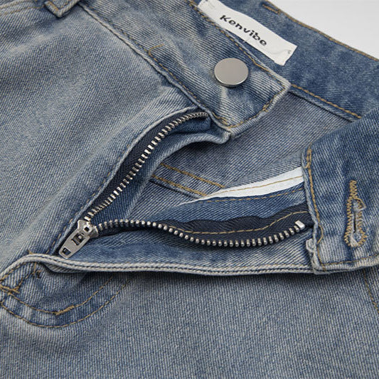 Drill Nail Hole Denim Shorts - Premium Japanese Craftsmanship