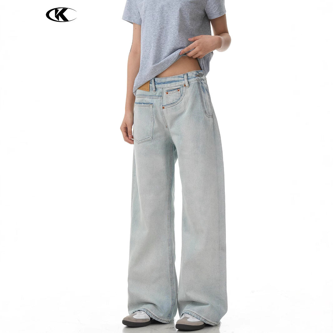 Unique Design Loose Fit  Slimming Casual Stacked Long Pants