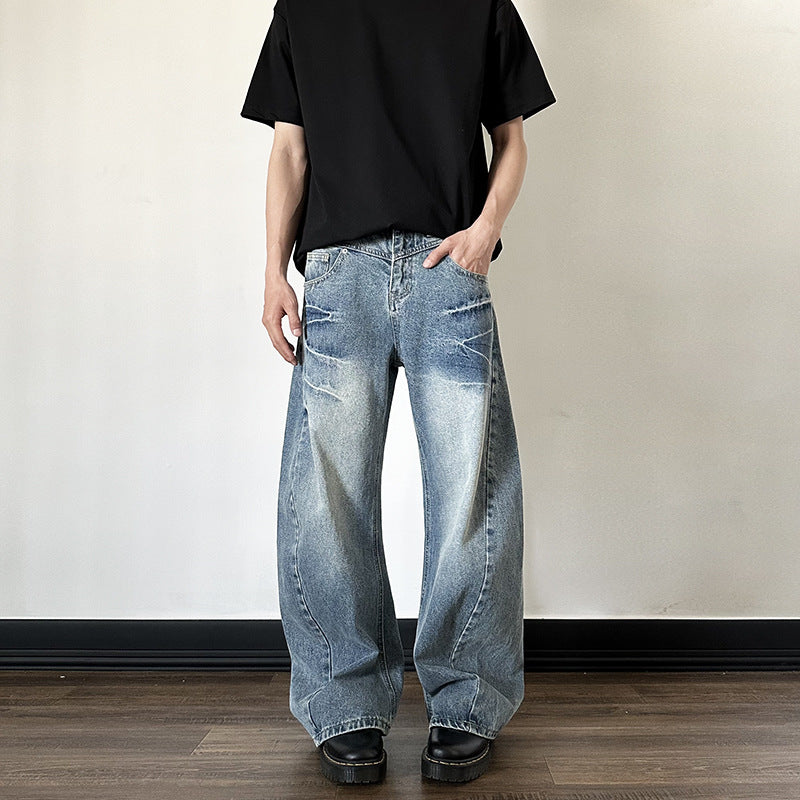 Bent Knife Jeans for Men and Women - High Street Loose Wide Leg Casual Pants