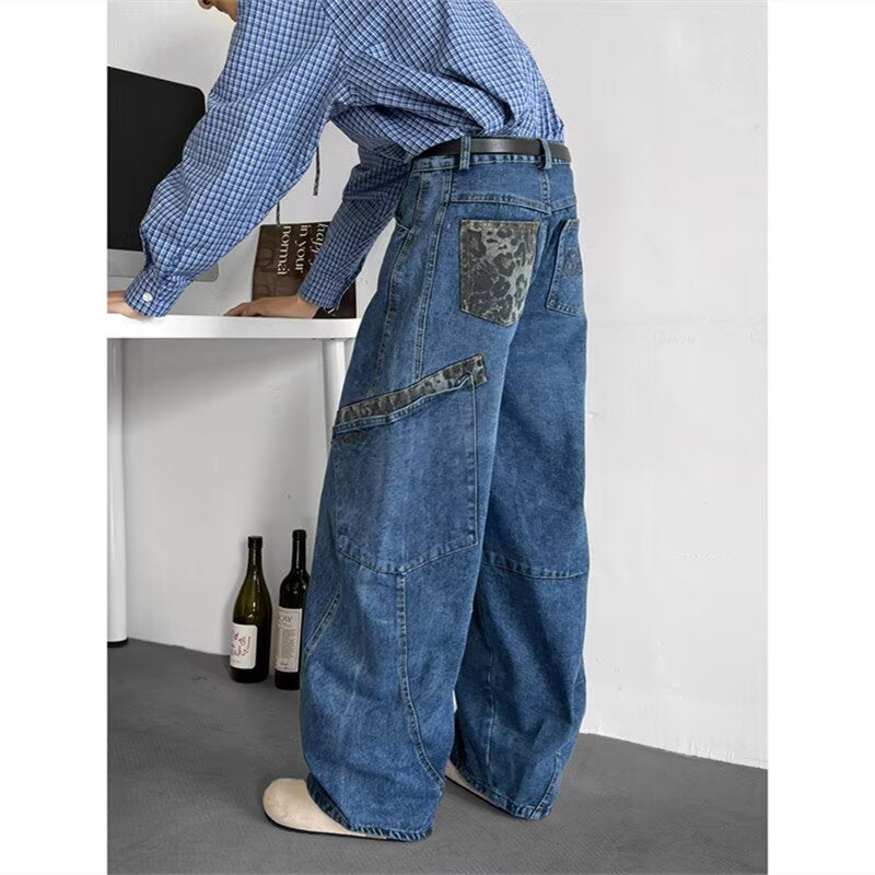 Bent Knife Cowboy Loose Wide Leg Floor-Dragging Banana Pants