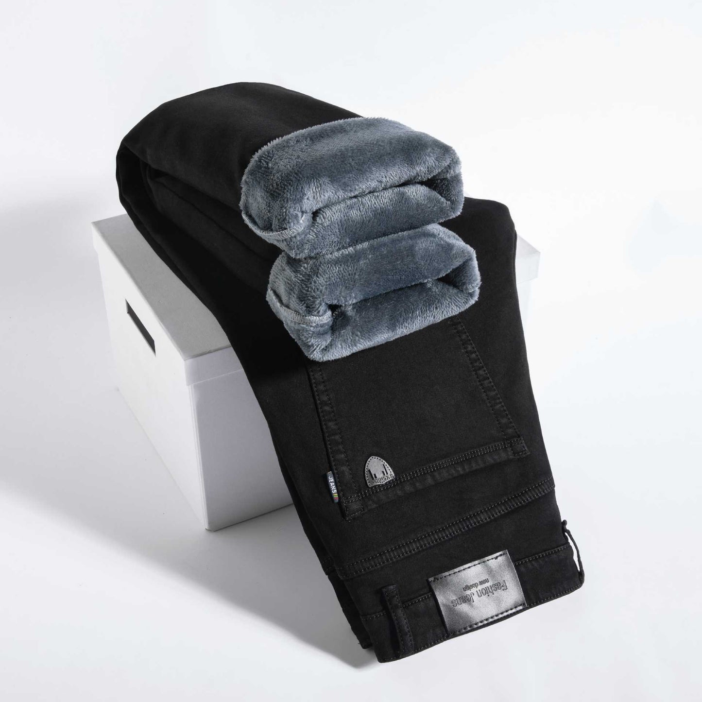 Men's Thick and Fluffy Straight Leg Jeans