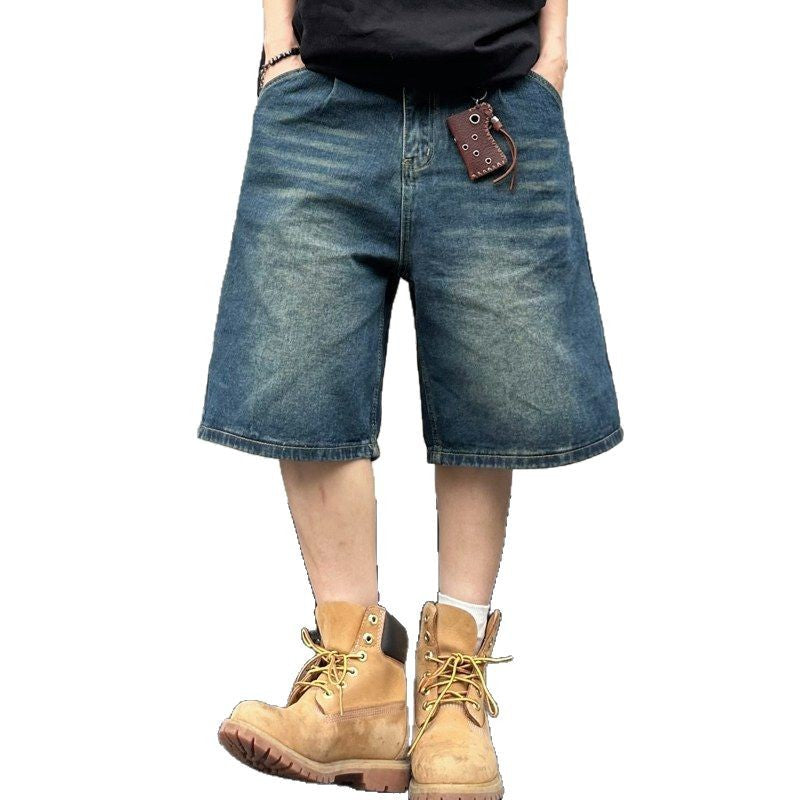 Loose Straight Leg Versatile Wide Leg Five Quarter Pants