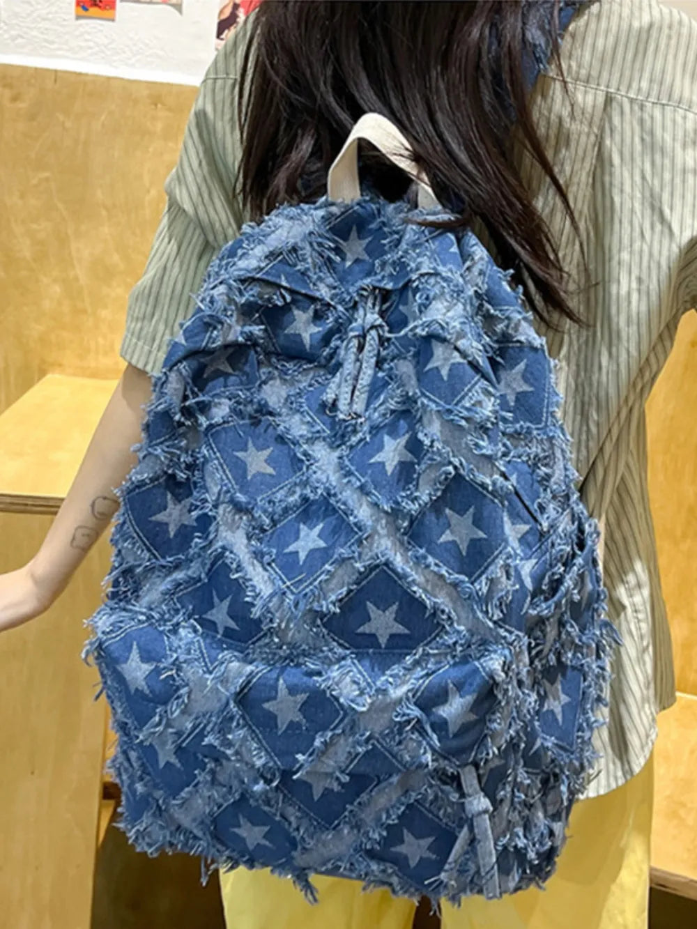 Japanese Denim Backpack for Streetwear and Everyday Use