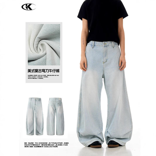 Loose Pleated Slimming Straight-Leg Casual Wide-Leg Long Pants