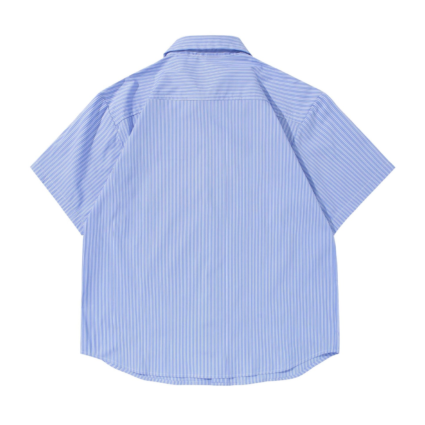 Minimally Striped Loose Short Sleeved Shirt for Men
