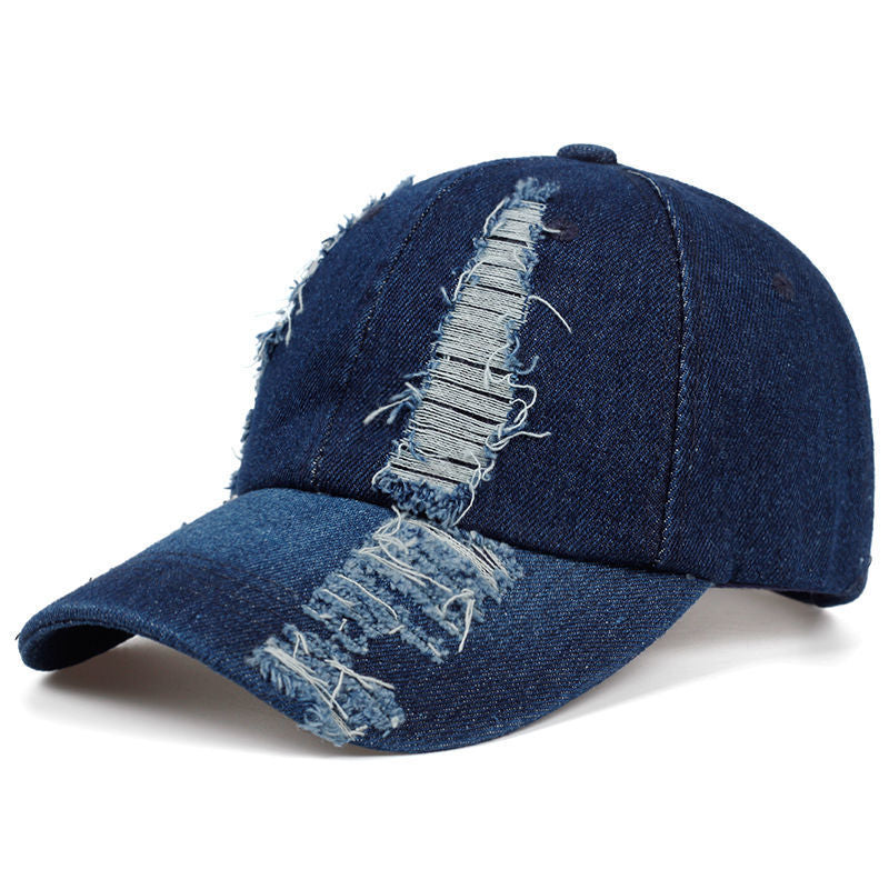 Vintage Washed Distressed Baseball Caps - Sports Denim Hats