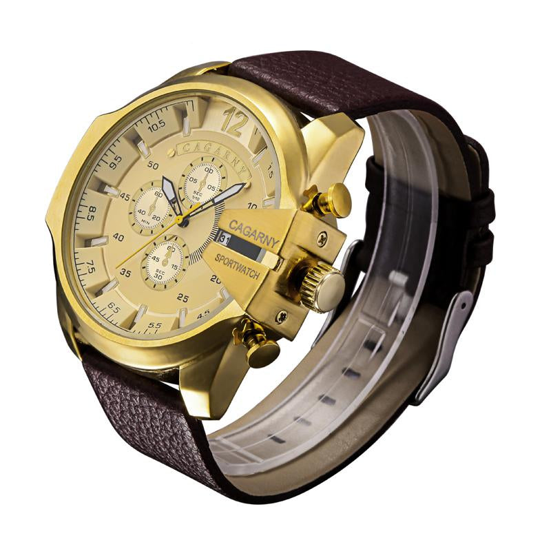 Men's Leather Quartz Watches