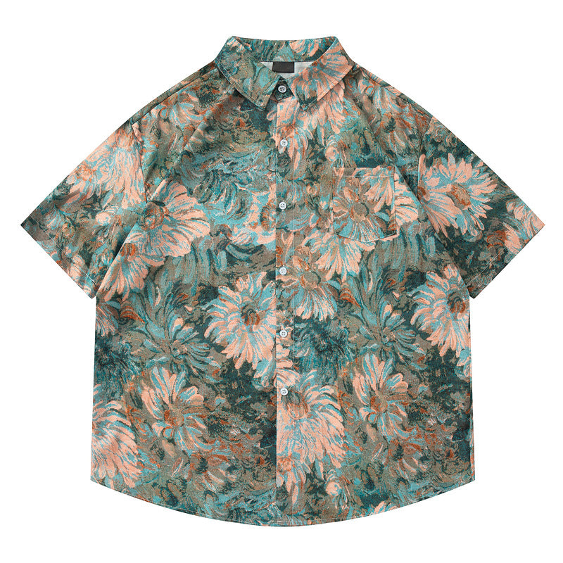 Hawaiian Print Shirt for Men - Retro Vintage Casual Style