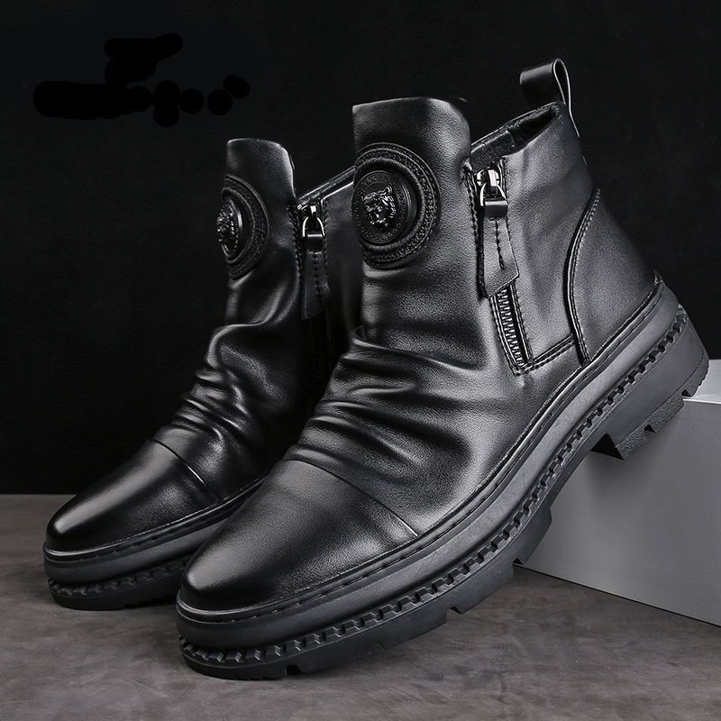 Men's Versatile Zipper Shoes Korean Version Martin Boots Men's Casual Shoes