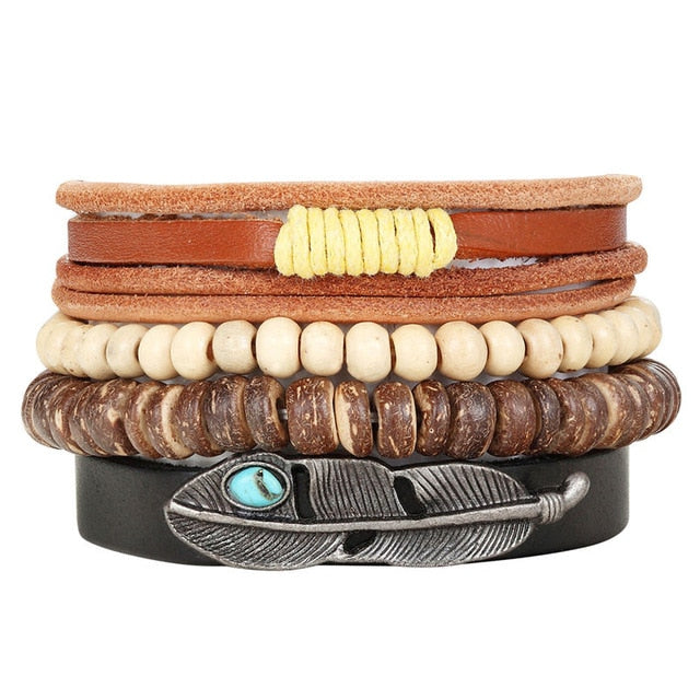 Punk Leather Bracelets - Adjustable