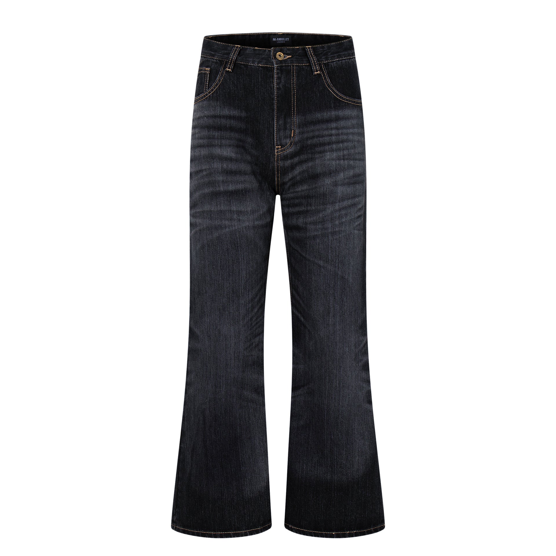 Street Style Washed Vintage High-Quality Flared Denim Trousers