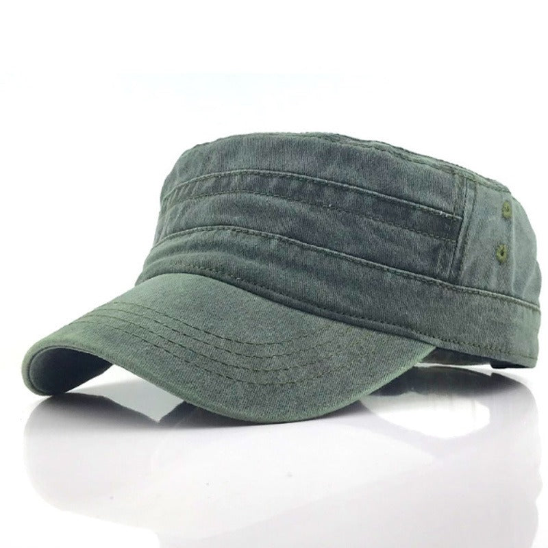 Flat Top Hat - Solid Color Washed Cotton Duckbill Hat for Men and Women