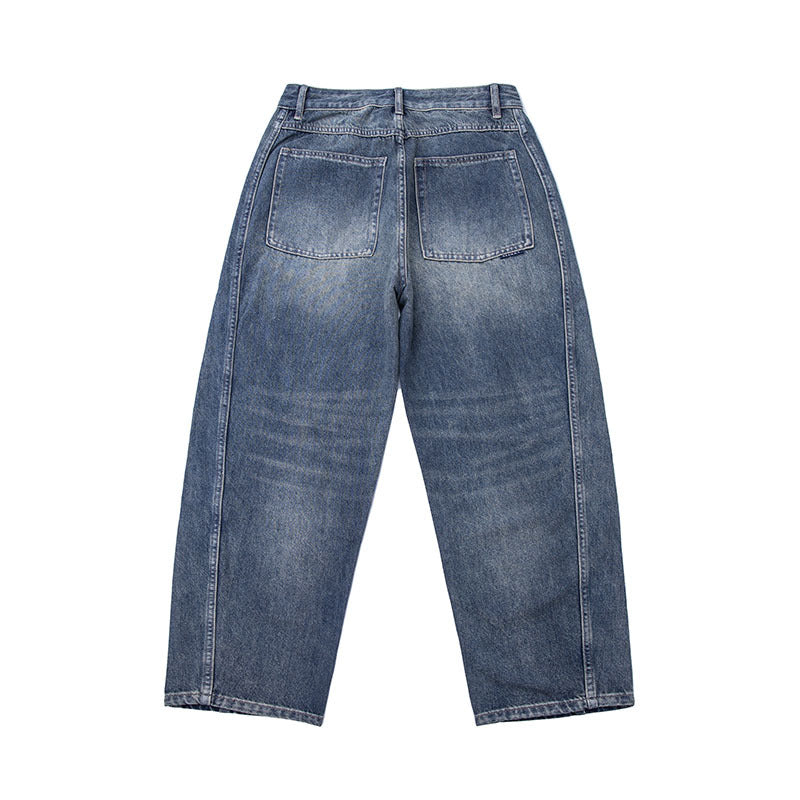 Washed Out White Denim Trousers -  Retro Style