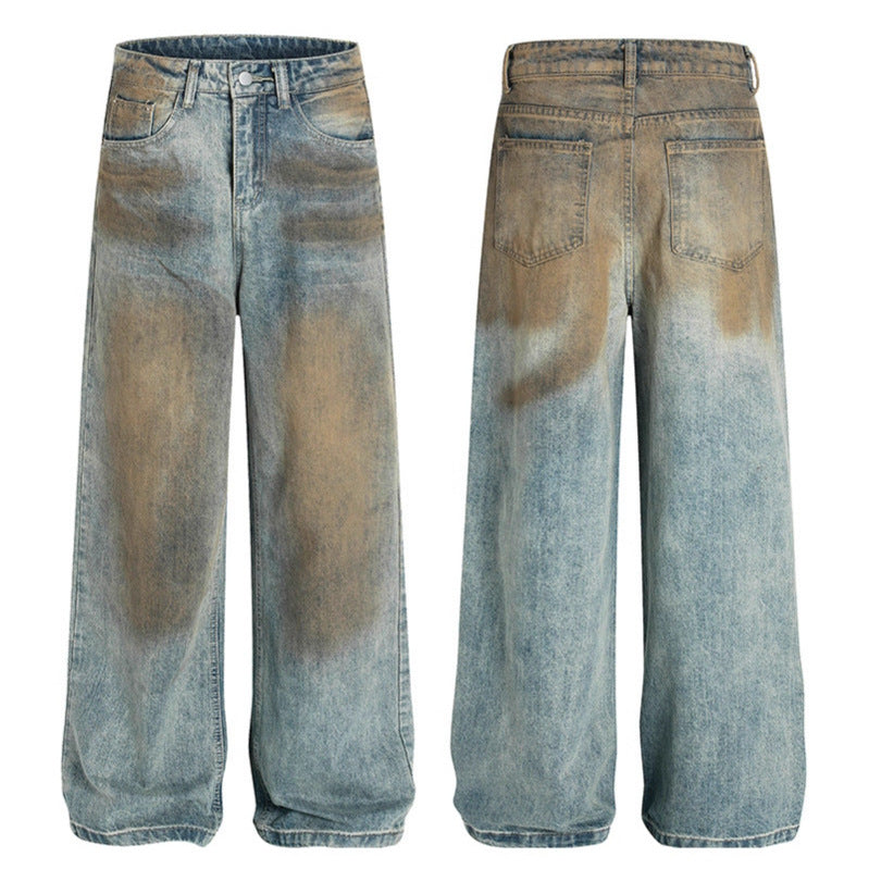 Dirty Dyed Washed High Waisted Jeans