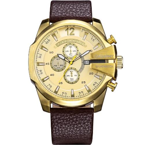 Military Watches Men's Quartz Watch Leather Watchband Sports Wristwatches
