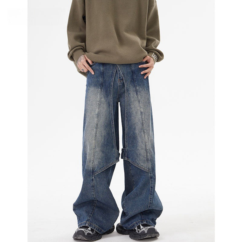 Cowboy Men's Old Washed Wide Leg Pants