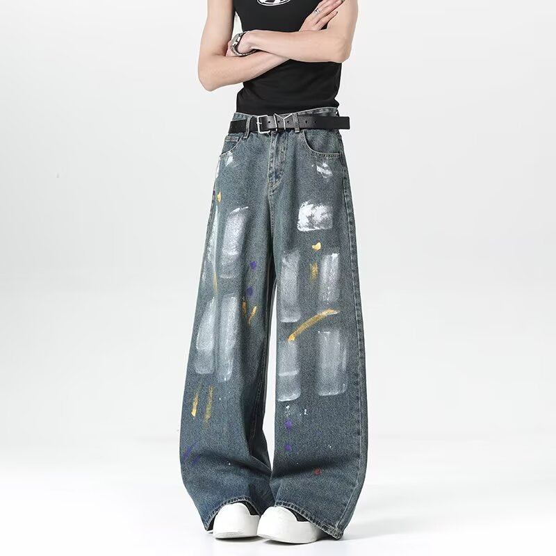 Graffiti Print Casual Straight Tube Jeans