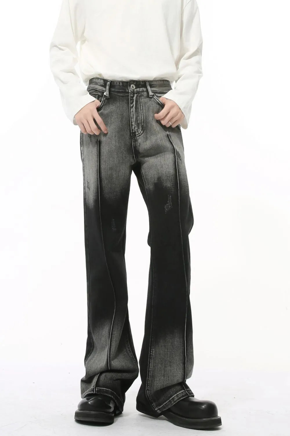 Pocketed High Waist Jeans - Premium Japanese Denim