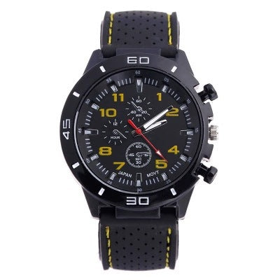 Rubber Sports Men's Watch with Silicone Strap for Students
